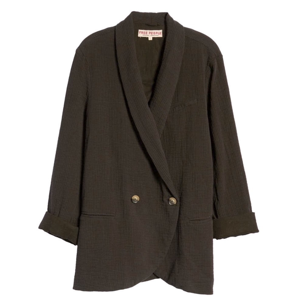 Free People Rowan Blazer, Black.